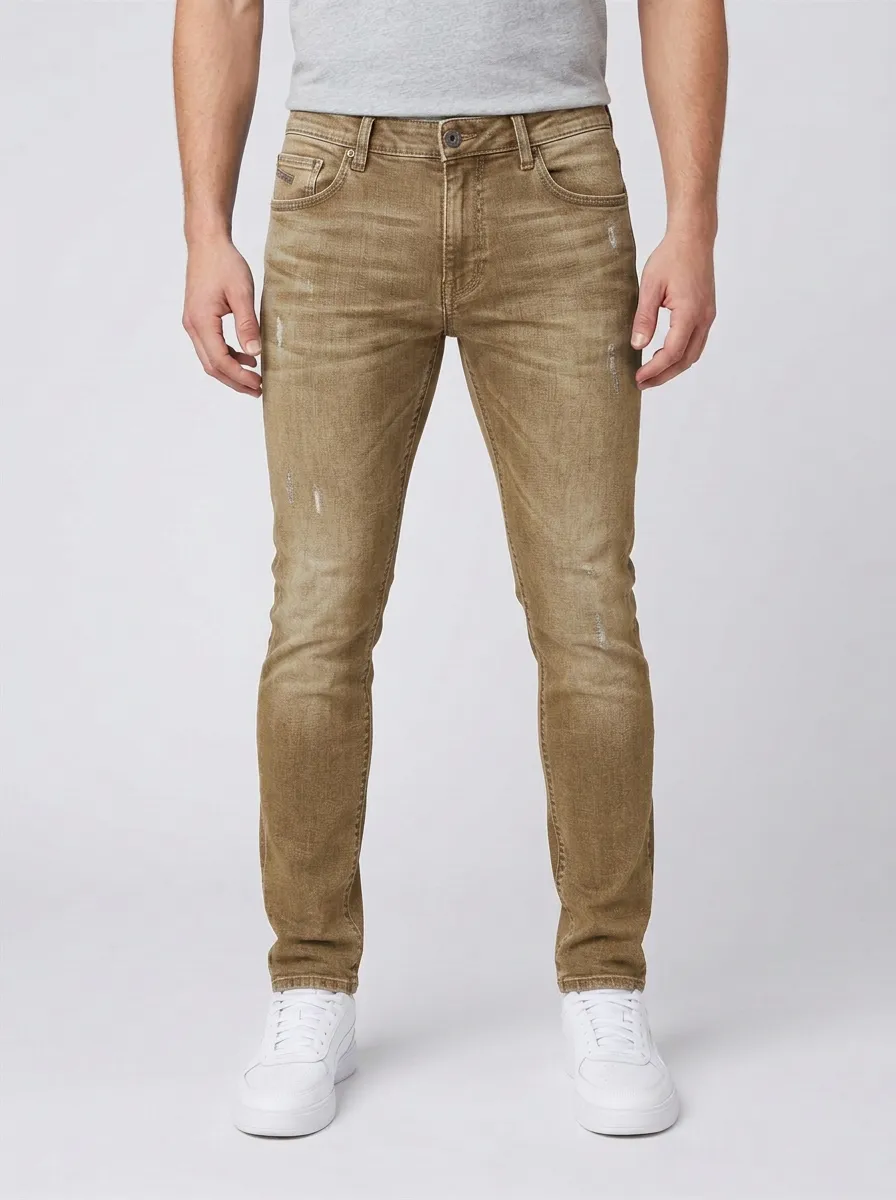 Men's Atlas Distressed Blue Denim Slim-Fit Jeans