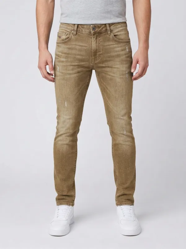 Men's Atlas Distressed Blue Denim Slim-Fit Jeans