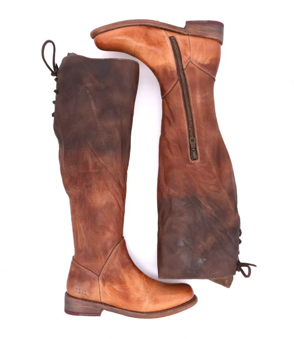Side-Zip Lace-Up Wide-Calf Tall Boots