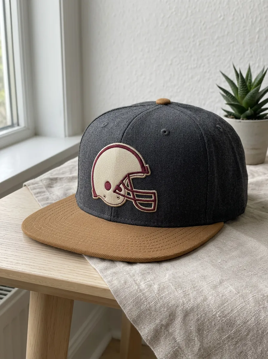 Men's Classic Football Fan Helmet Graphic Embroidered Snapback Cap