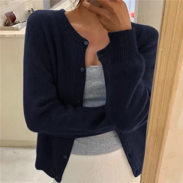 Button Up Relaxed Fit Knit Cardigan