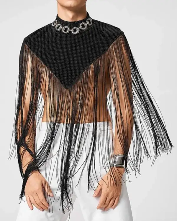 Fringe Halter Men's Top