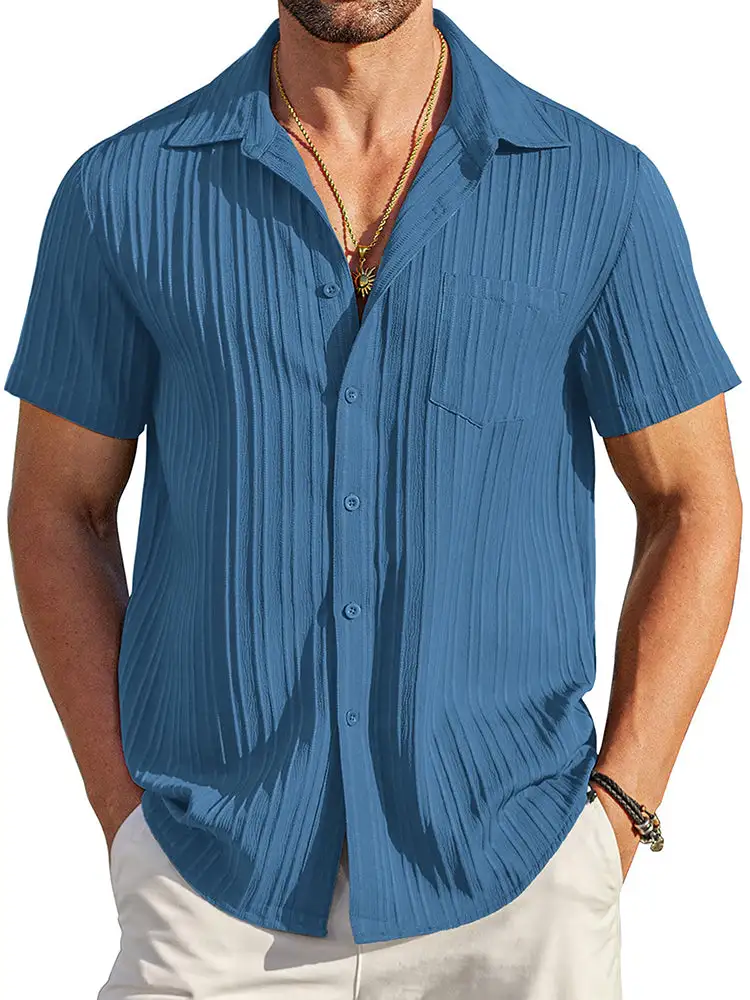 Casual Textured Button Down Shirt