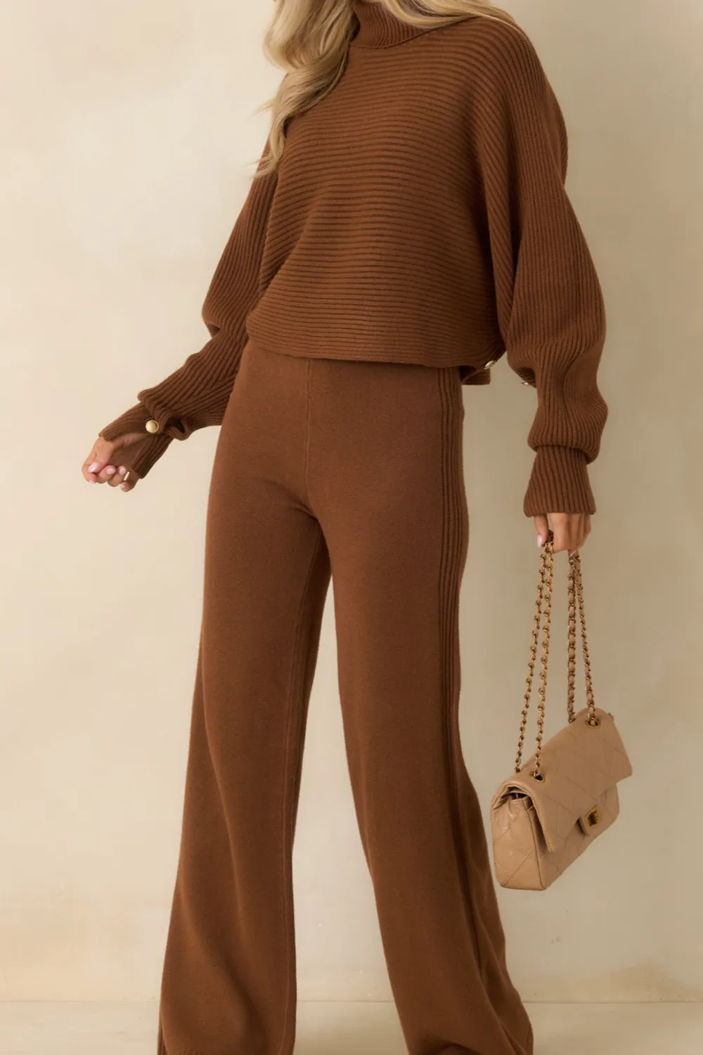 Polished Path Knit Wide Leg Pants