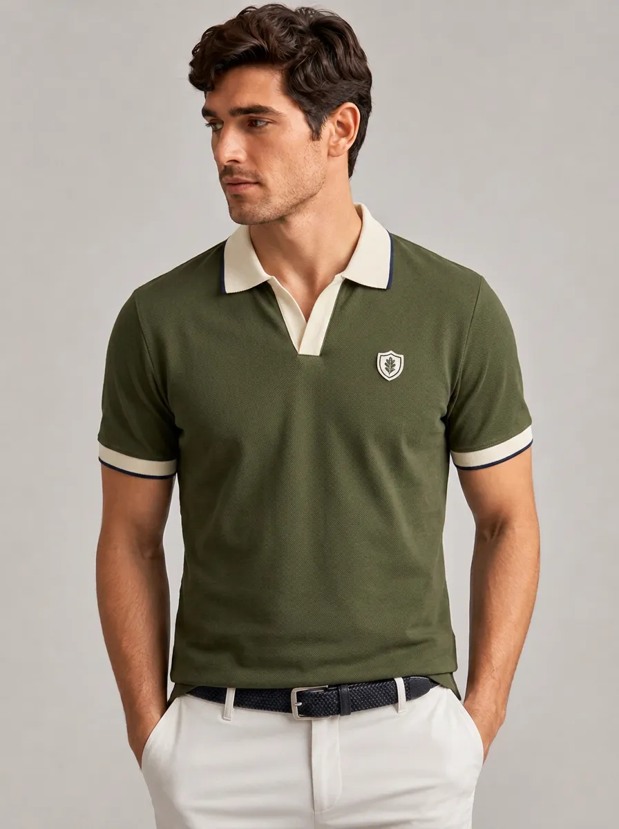 Men's Equestrian Lover Oak Leaf Shield Printed Polo Shirt
