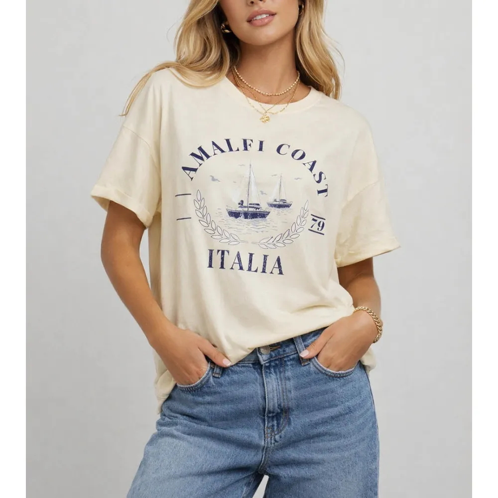 Chic Sailing Graphic Pullover Short Sleeves T-shirt