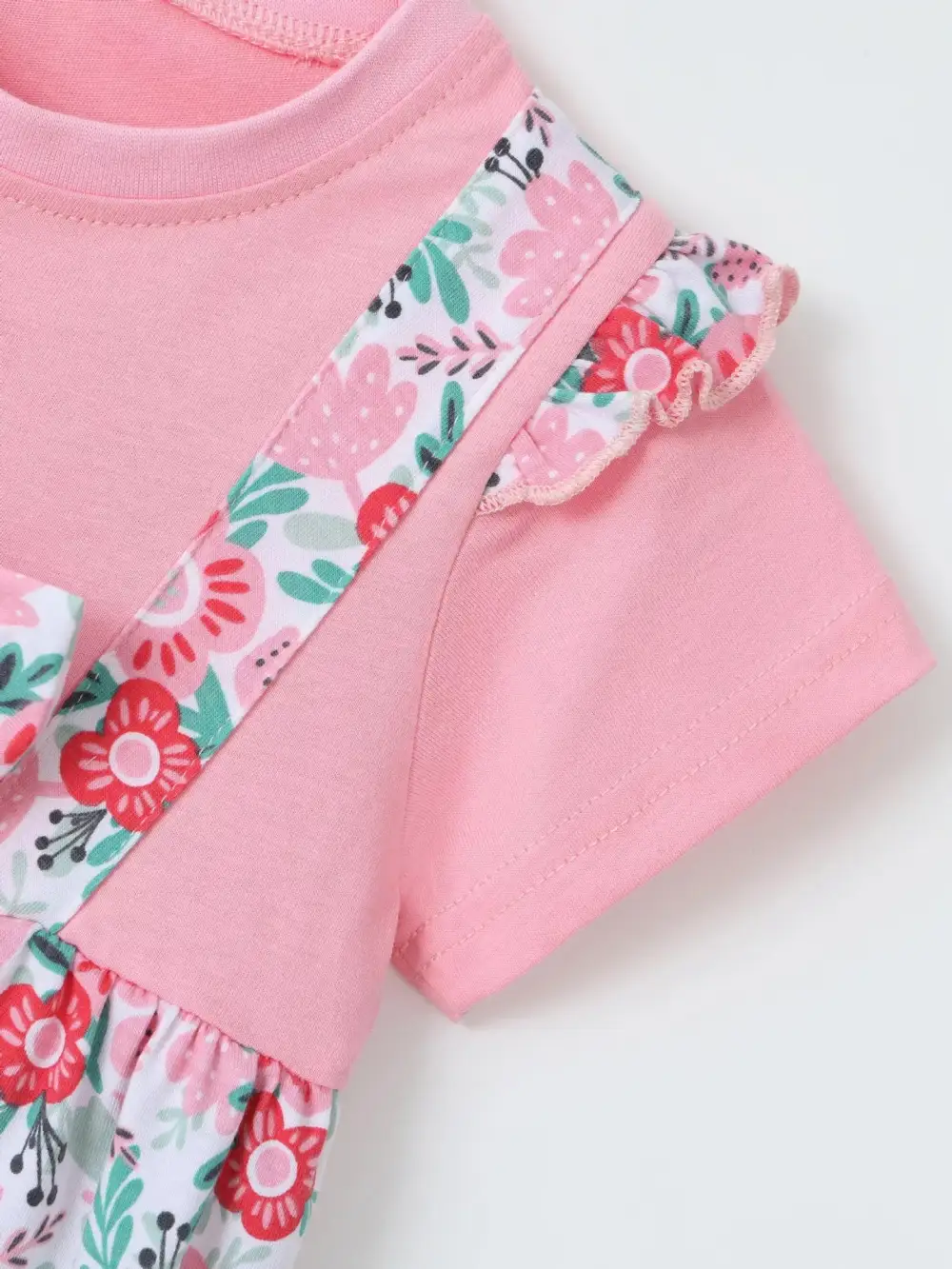 Girls Floral Print Bow Detail Dress