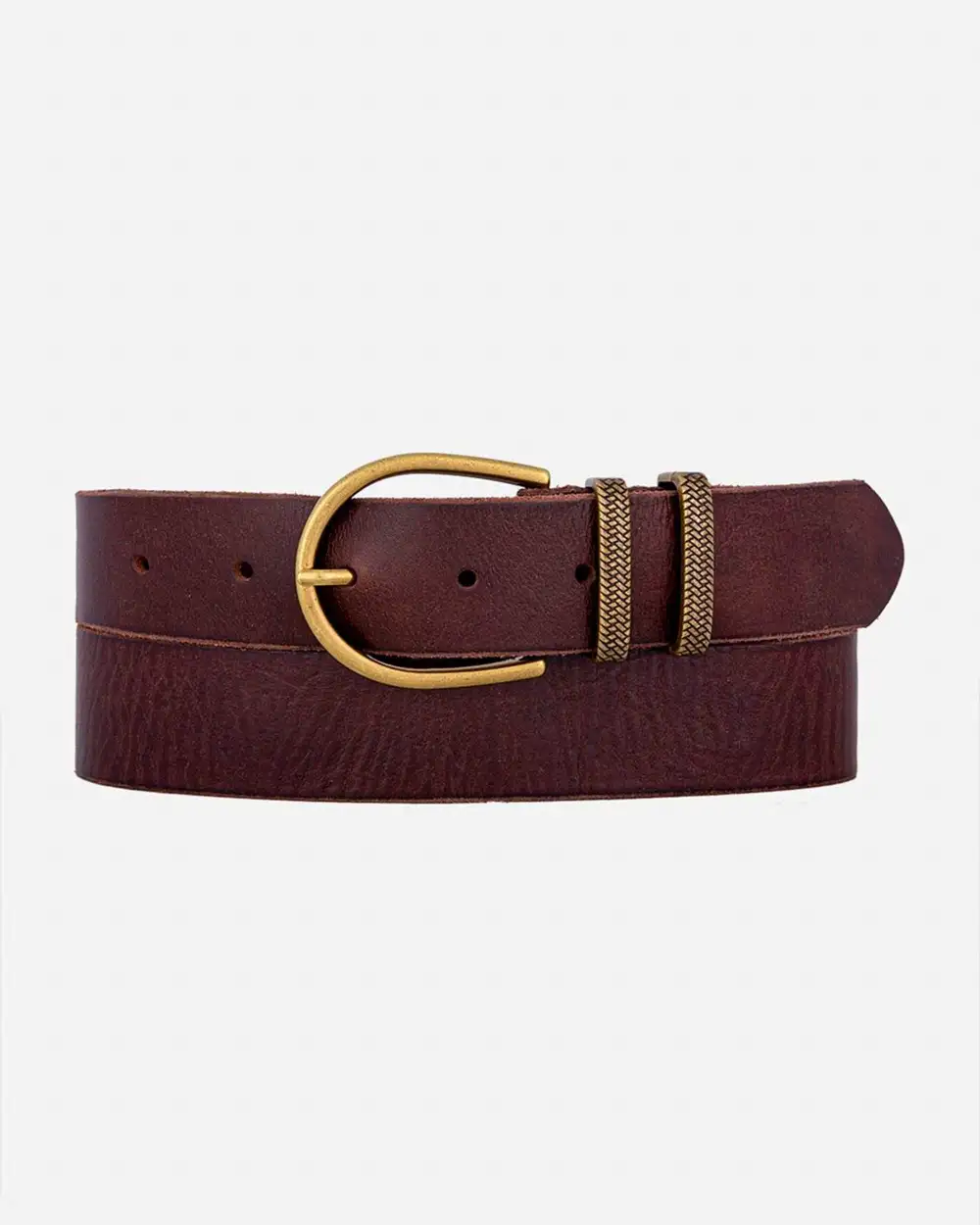 Classic Leather Waist Belt With Metal Keeper