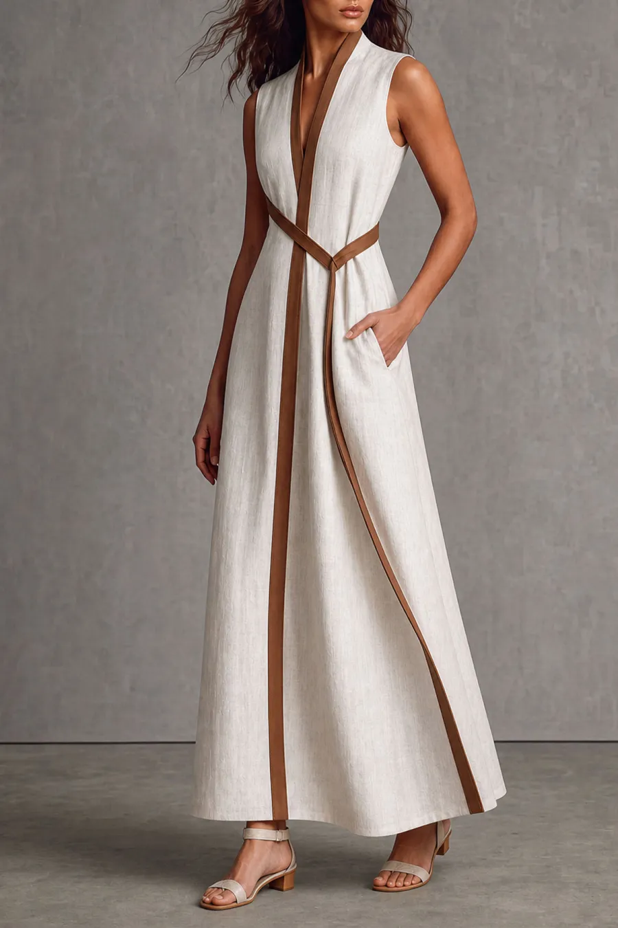 V Neck Maxi Dress
