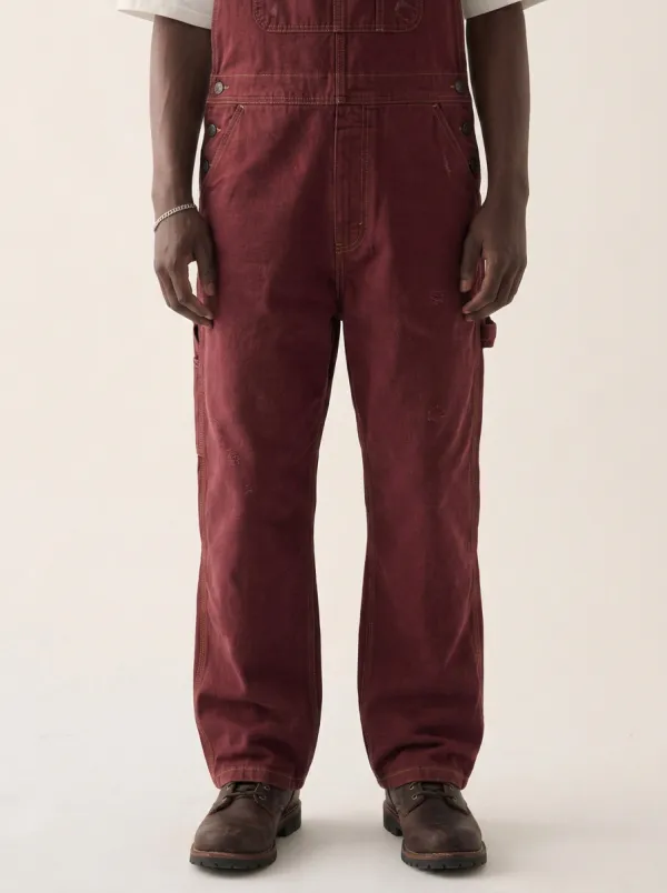 Men's Vintage Washed Charcoal Denim Bib Overalls