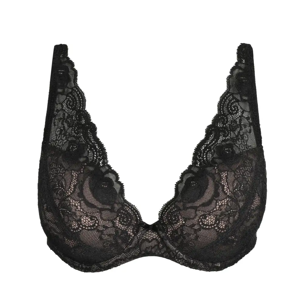 Women's Push-Up Leotard Back Adjustable Straps Lace Triangle Rounded Shape Bra