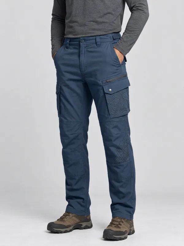 Men's Grey Topographic Tactical Cargo Pants