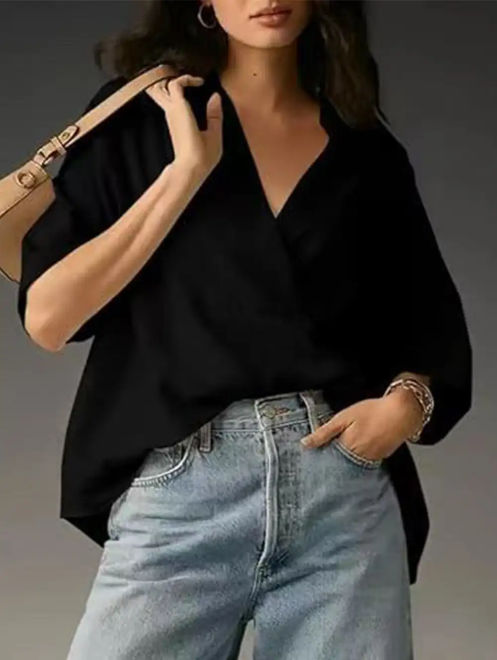 Textured Short Sleeve Lapel Shirt