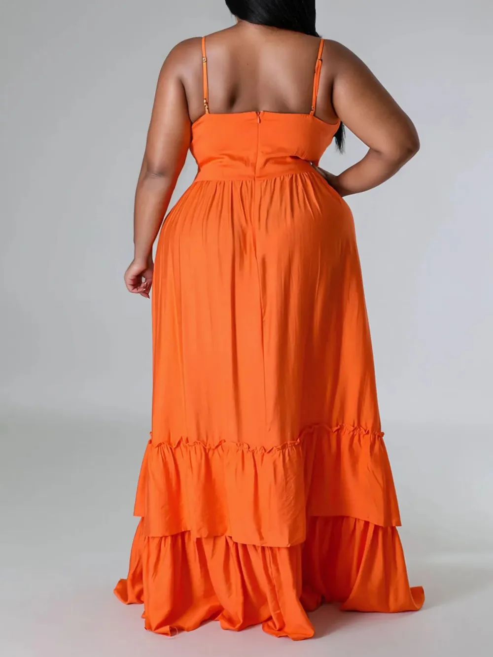 Strapless Plain Slit Dress