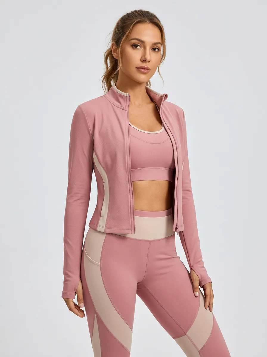 Weekend Colorblock Detail Sport Look Women's Three Piece Activewear Set