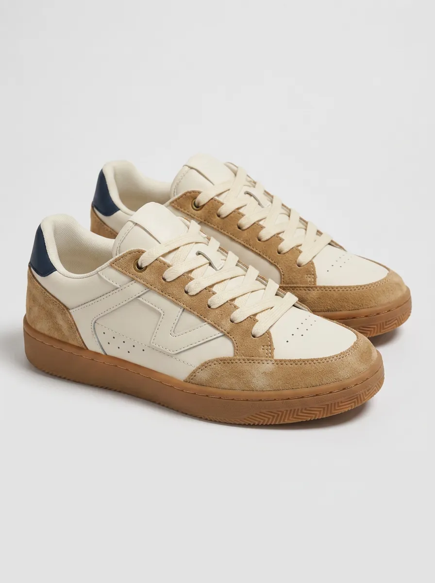 Women's Casual Retro Suede Patchwork Printed Sneakers