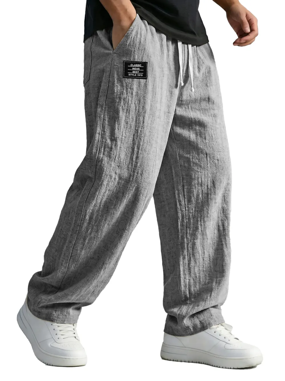 Cotton Linen Seamed Detail Trousers
