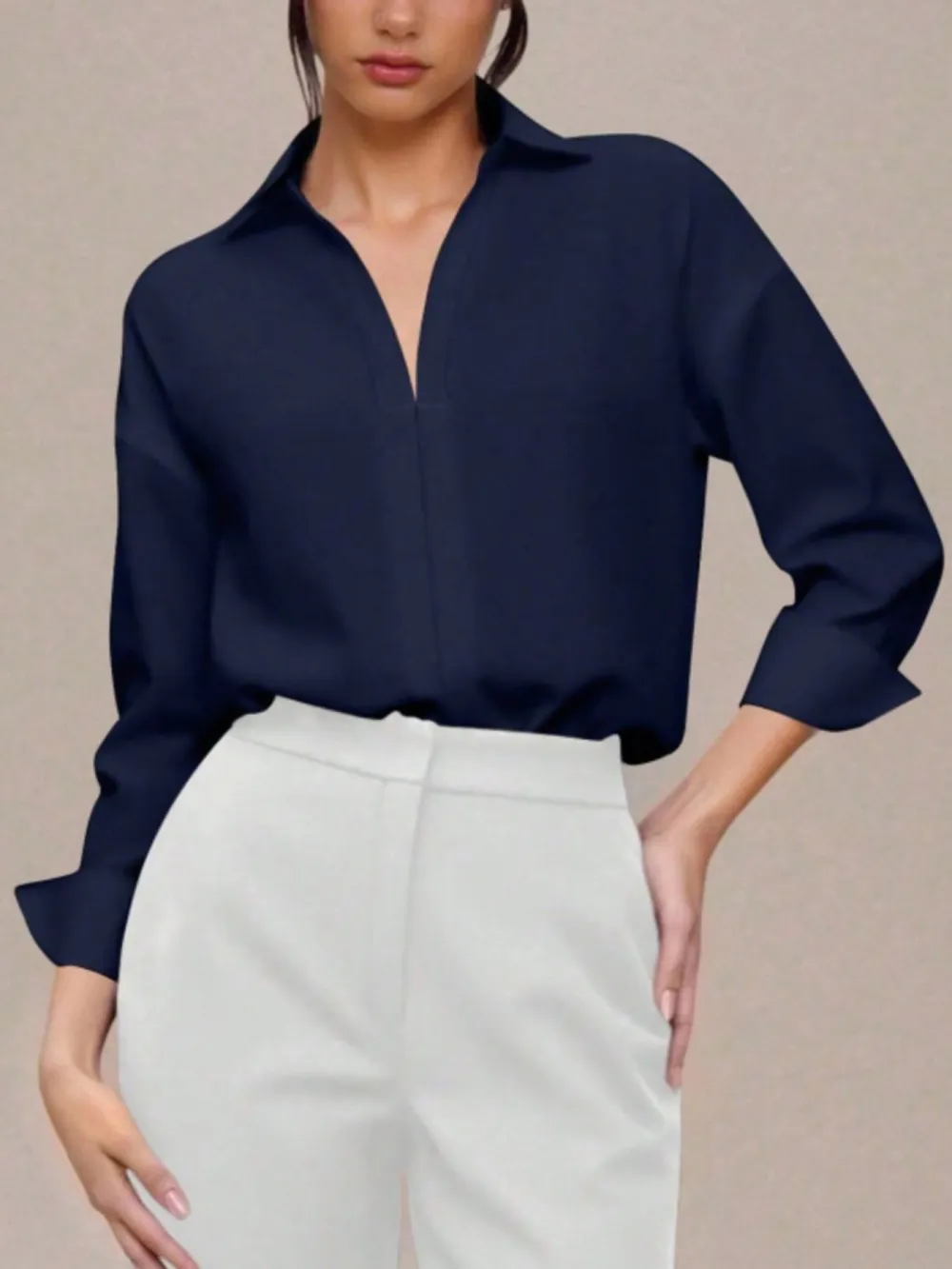 Button Down Long Sleeve Bodysuit Shirt