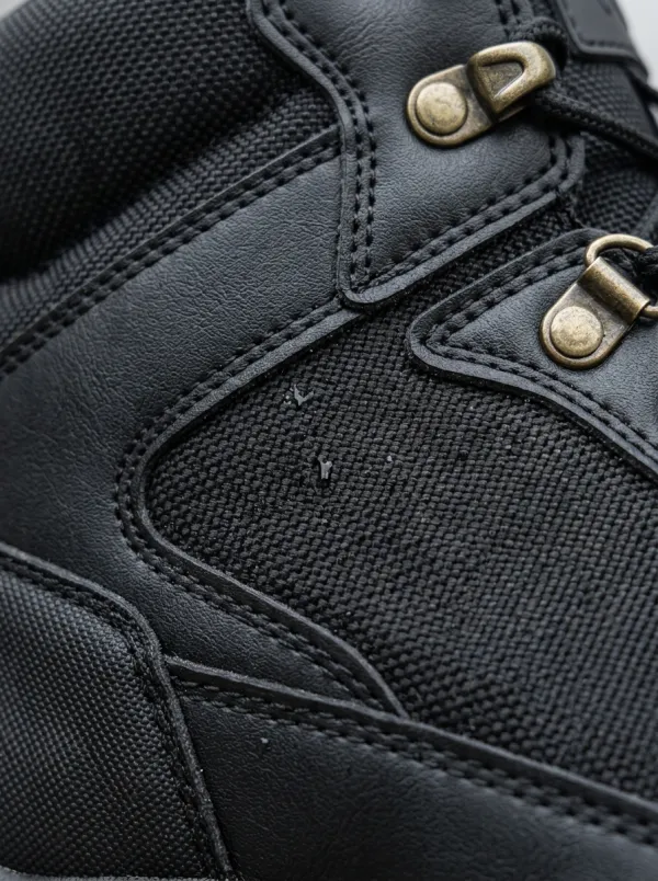 Men's Waterproof Tactical Black Leather Work Boots