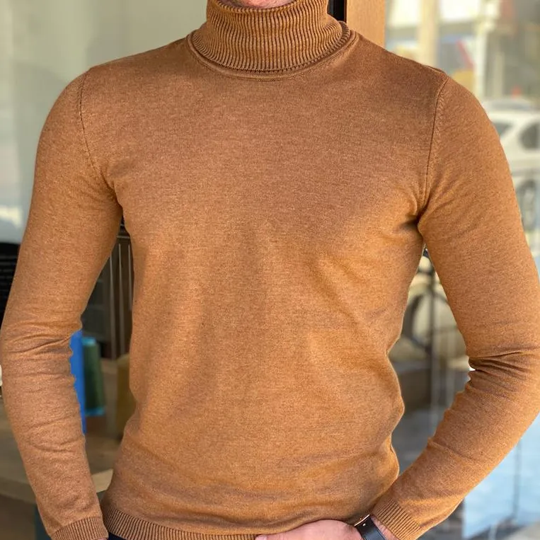 Sleek Slim Fit Cotton Turtleneck Sweater