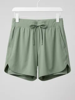 Women's Layered Curved-Hem Athletic Shorts