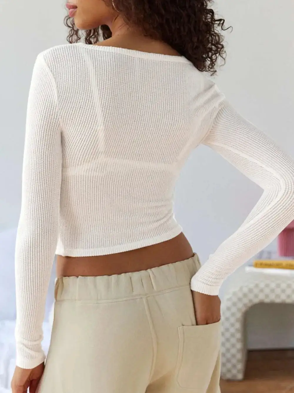 Everyday Notched Long Sleeve T-Shirt