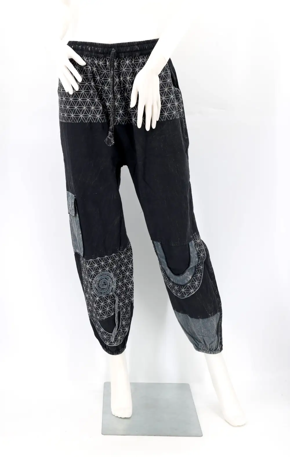 Women's Structured Harem Cargo Patchwork Cargo Pants