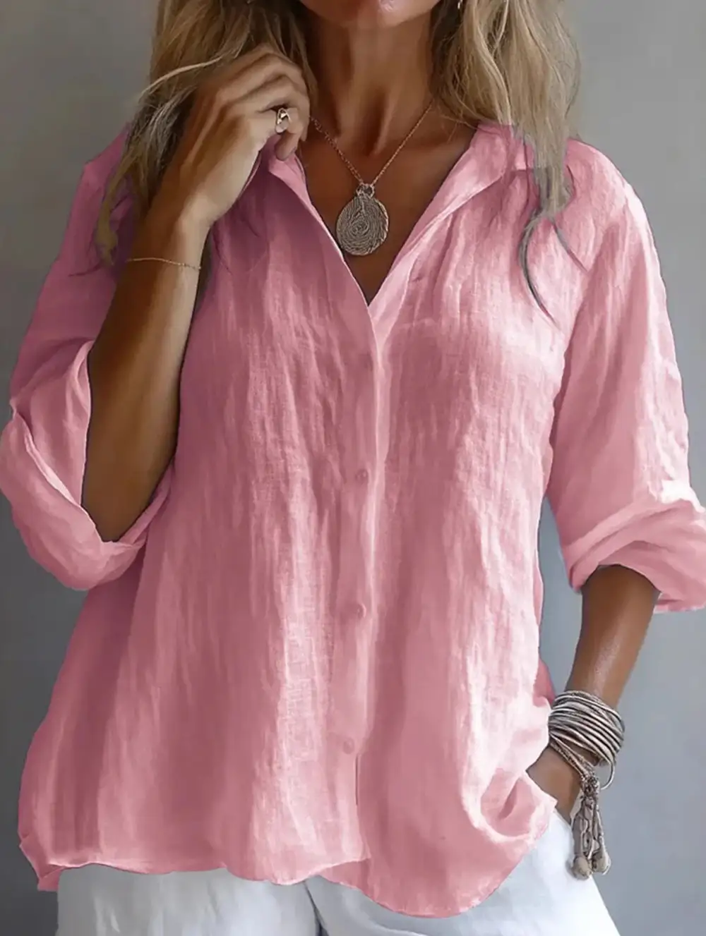 Casual Button Down Blouse