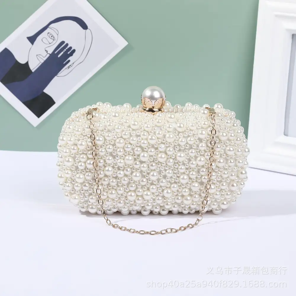 Structured Pearl Clutch Bag