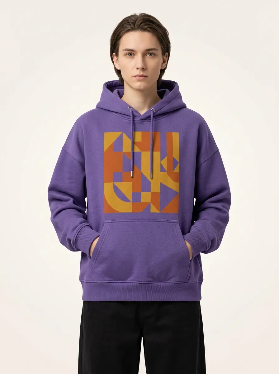 Unisex Geometric Art Print Hoodie Featuring Artistic Artwork