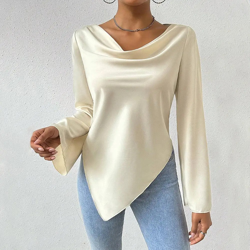 Easy Elegance Satin Flowing Blouse
