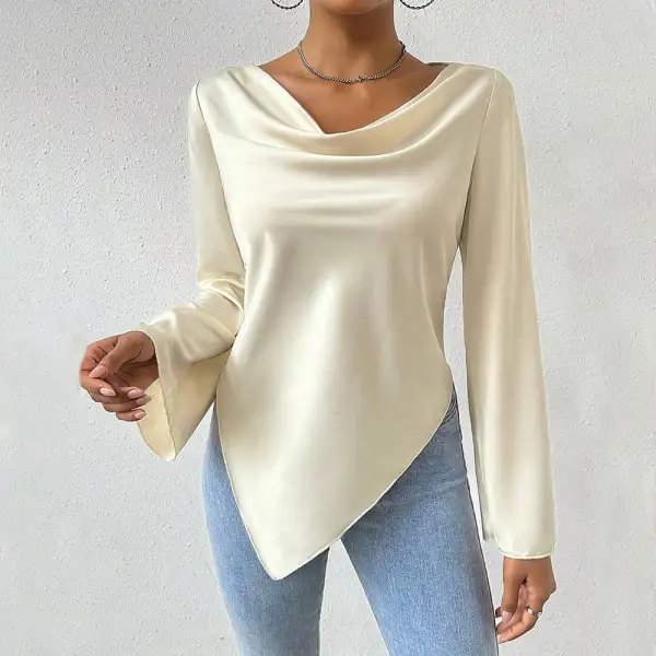 Easy Elegance Satin Flowing Blouse