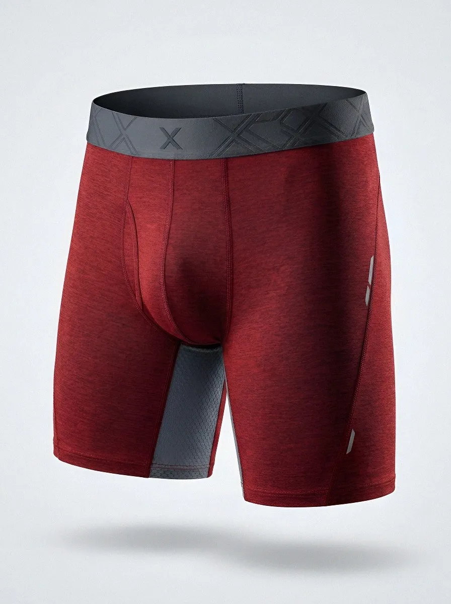 Men's Athletic Performance Heather Blue Printed Boxer Briefs
