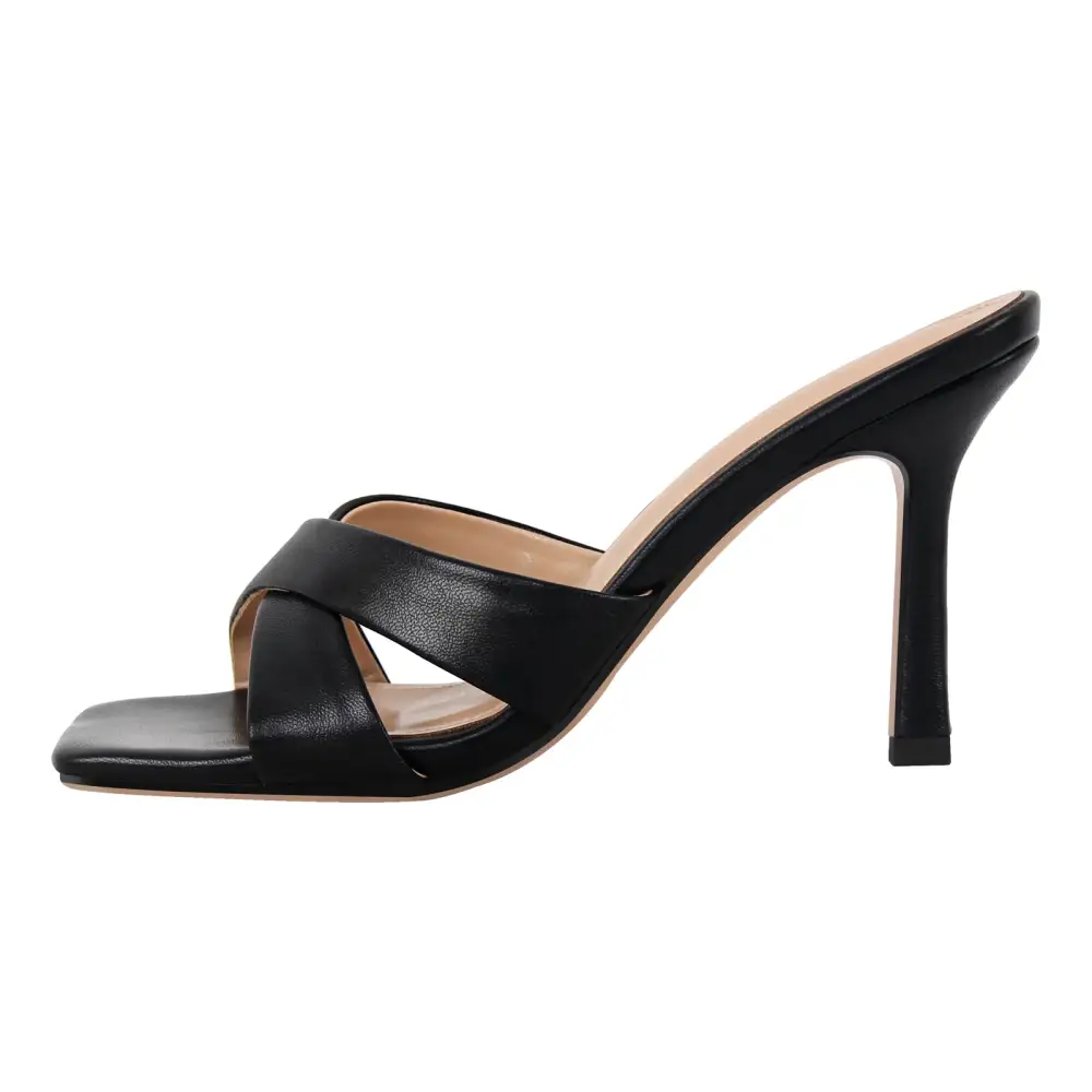 Square Toe Cross Band Mule Sandals