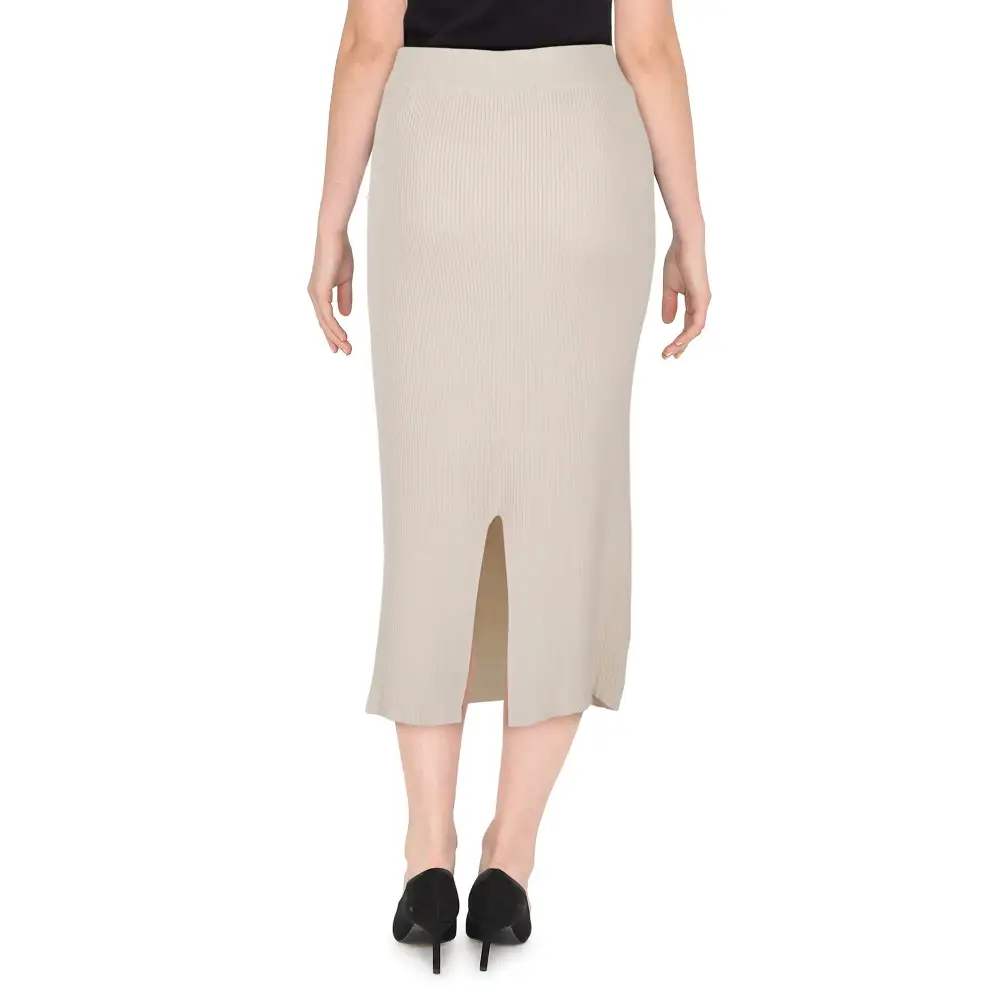 Ribbed Slit Maxi Skirt