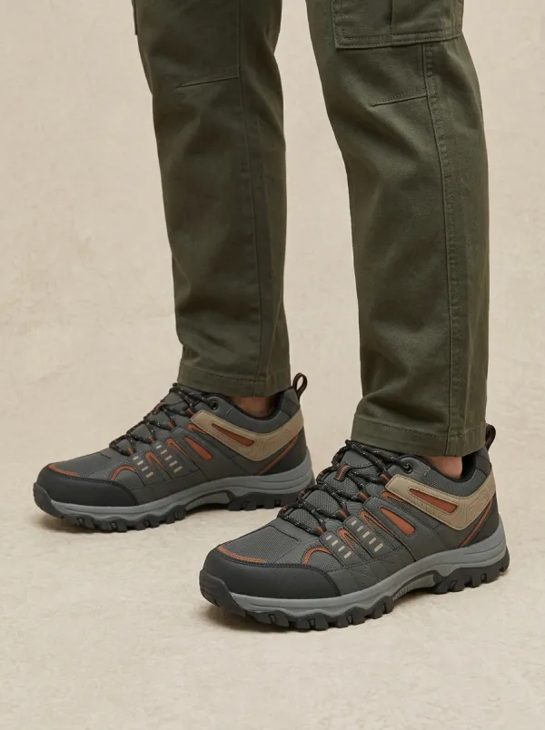 Men's Modern Outdoor Hiking Topographic Pattern Print Shoes