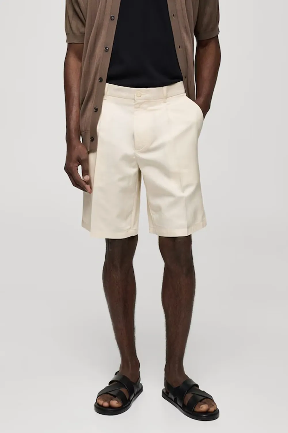 Linen-Blend Dhorts With Pleats