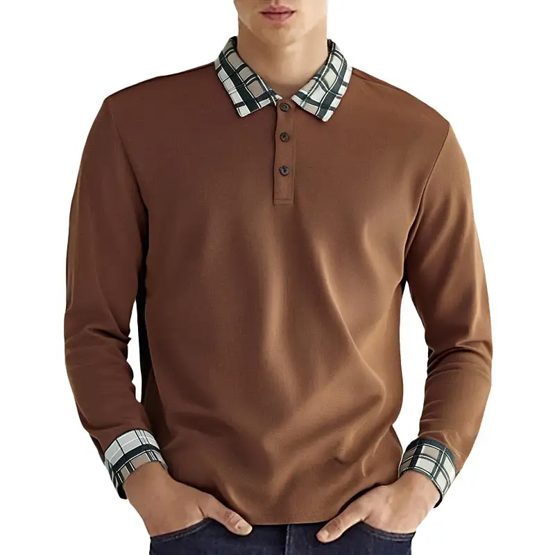 Sporty Long Sleeve Fitted Polo Shirt