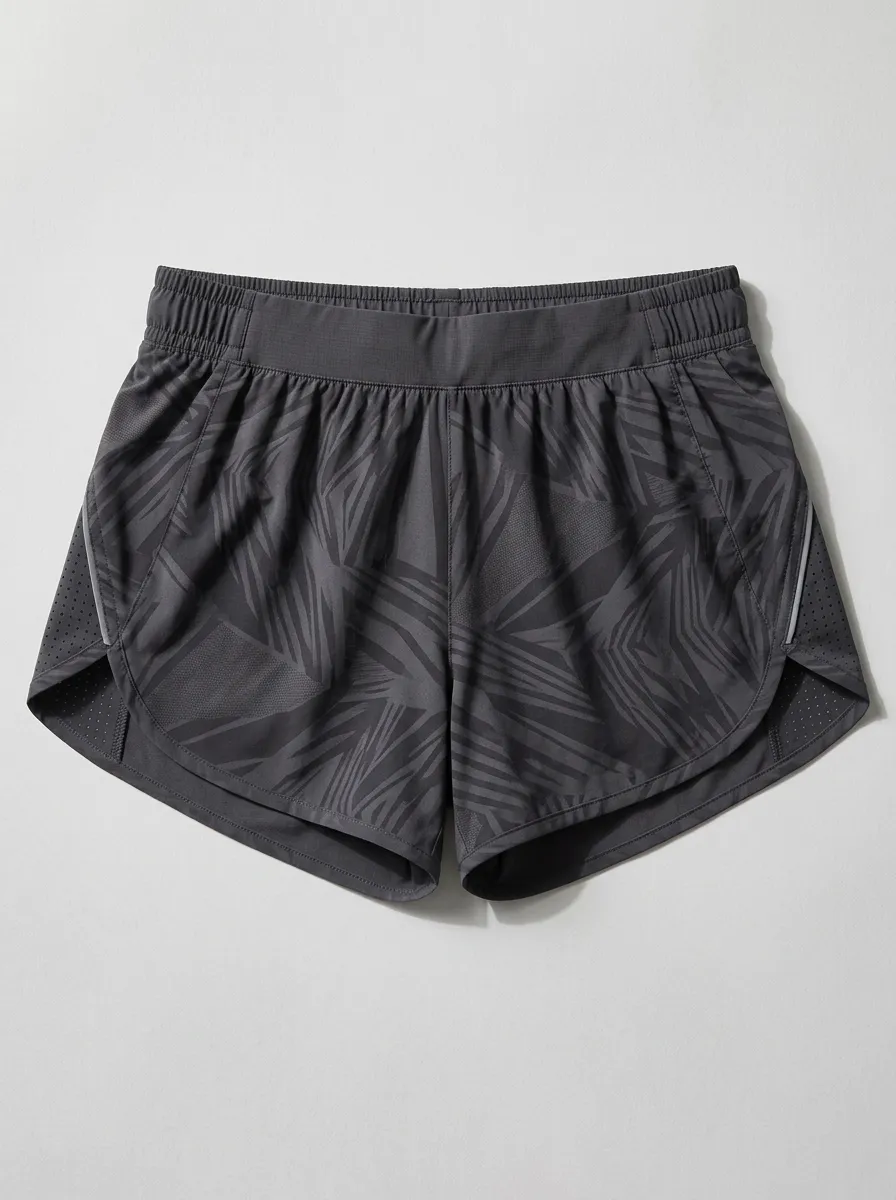 Women's Elevate Athletic Fitness Geometric Pattern Printed Running Shorts
