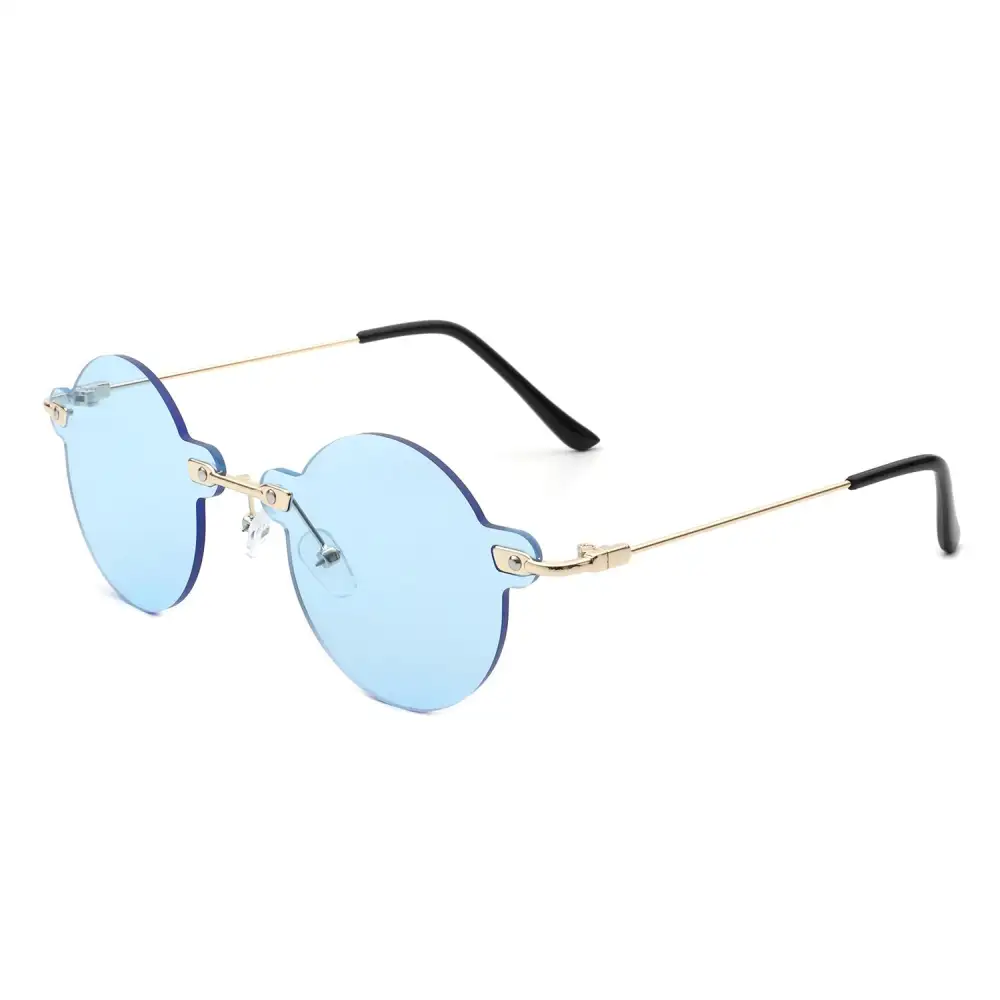 Knotted Round Rimless Frame Sunglasses