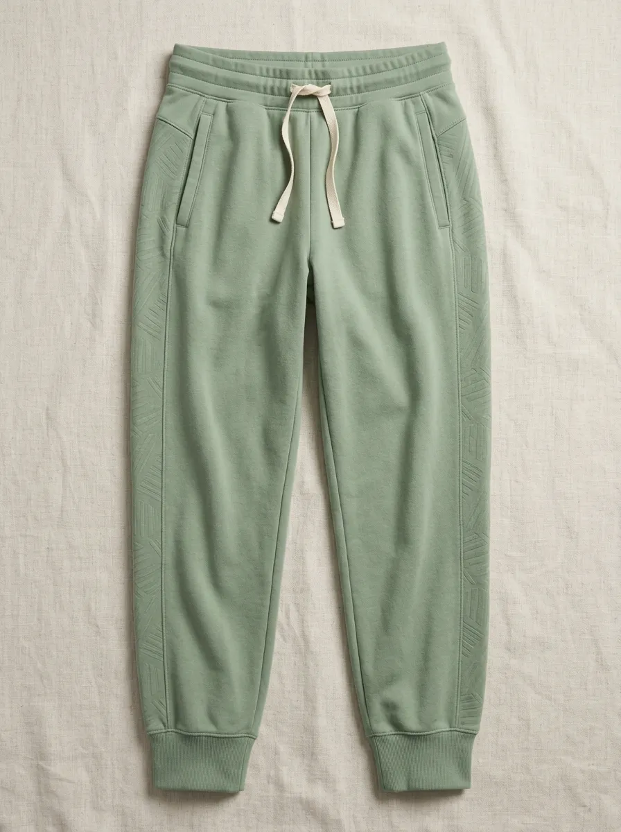 Women's Sage Green Geometric Side Panel Printed Joggers
