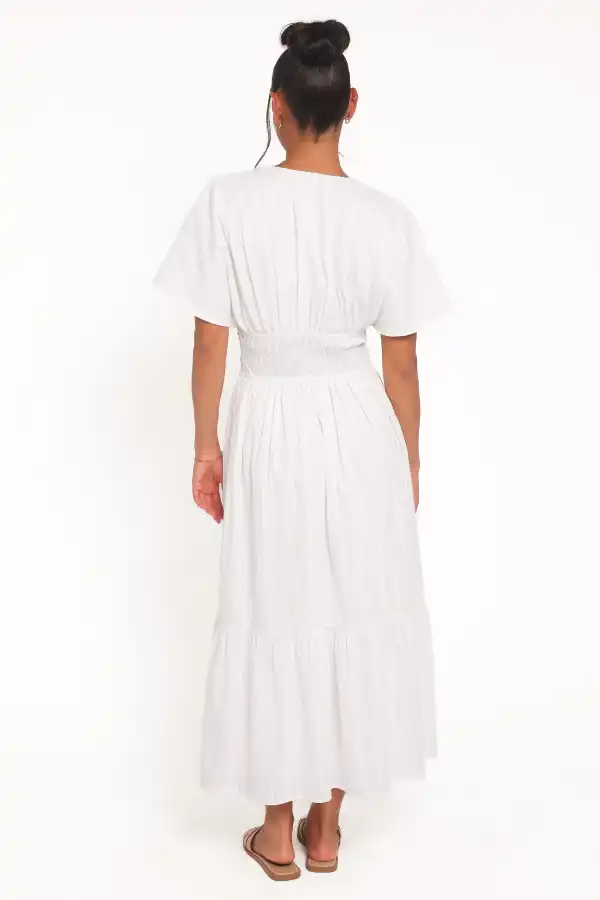 A-Line Short Sleeve Maxi Dress