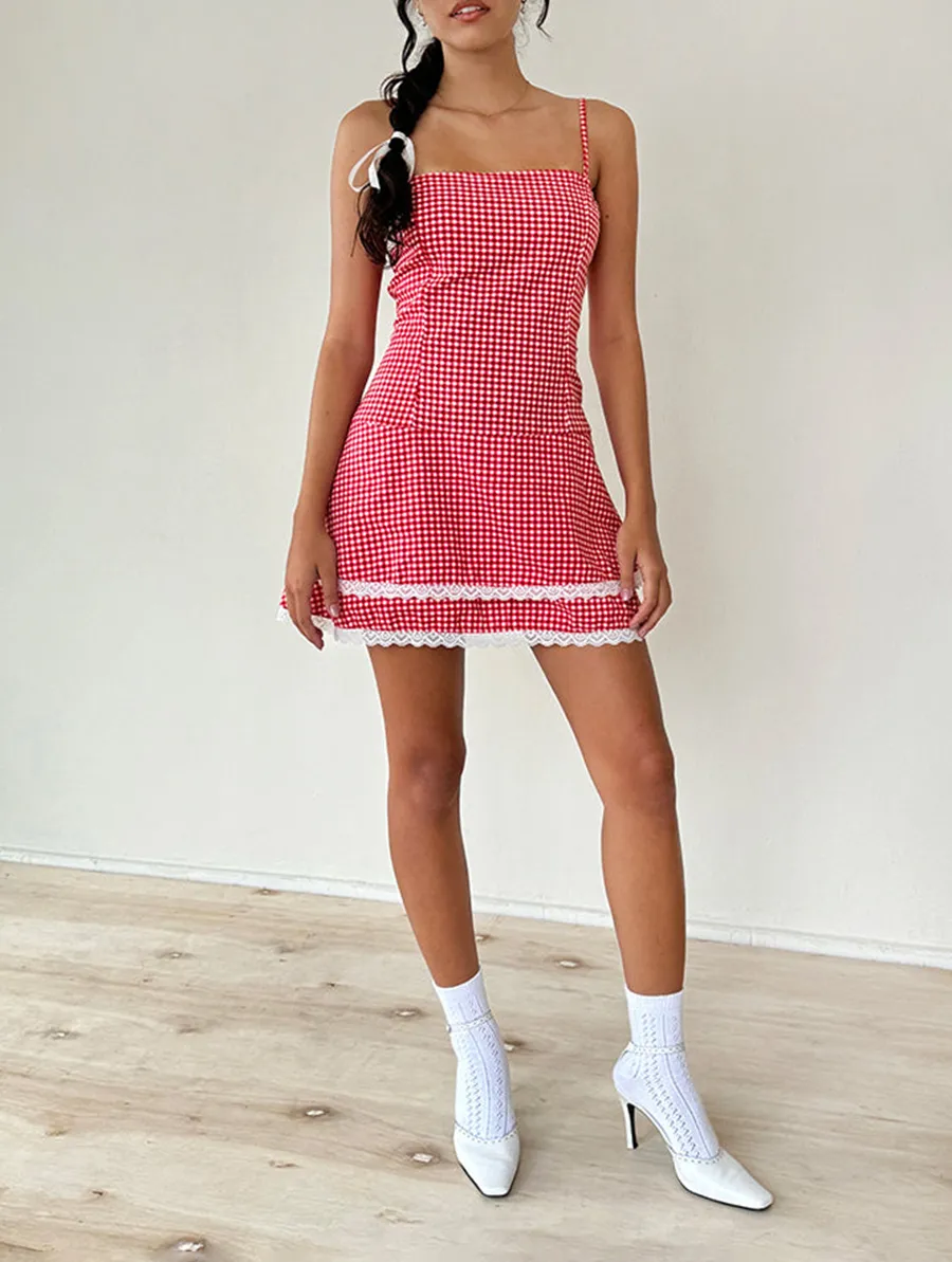 Mini Dress In Red Gingham