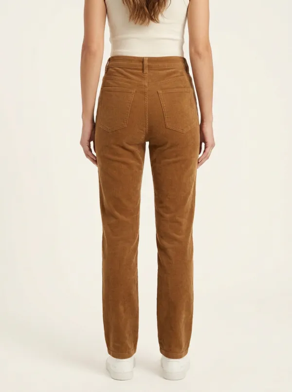 Women's High-Rise Fine-Wale Coin-Pocket Corduroy Pants