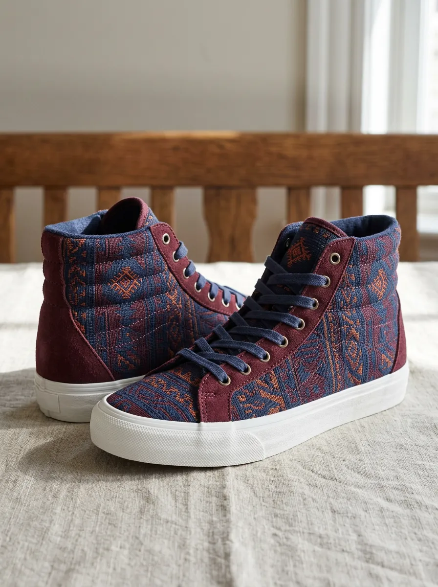 Women's Bohemian Tribal Pattern Contemporary High-Top Skate Shoes