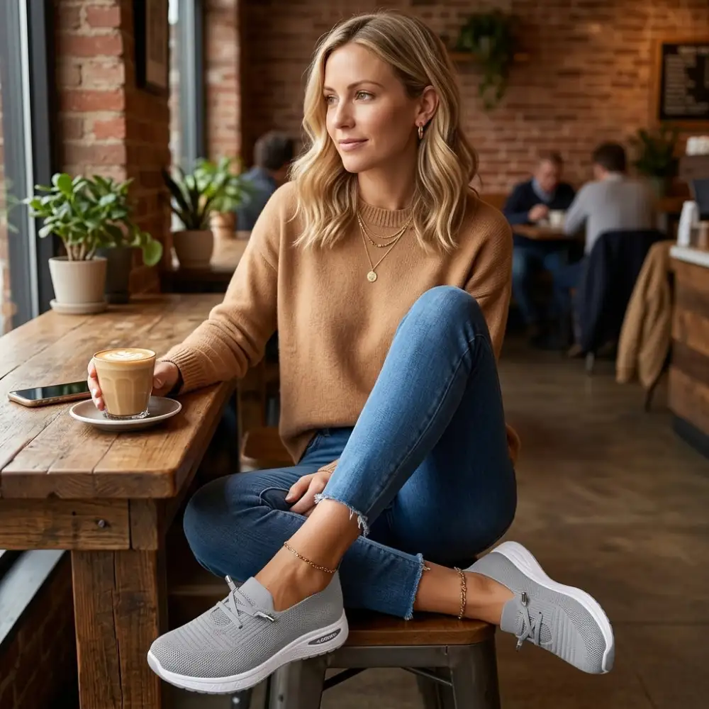 Lightweight Mesh Slip On Sneakers