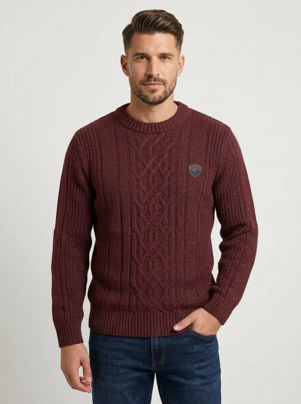 Men's Charcoal Grey Outdoor Mountain Badge Knit Sweater