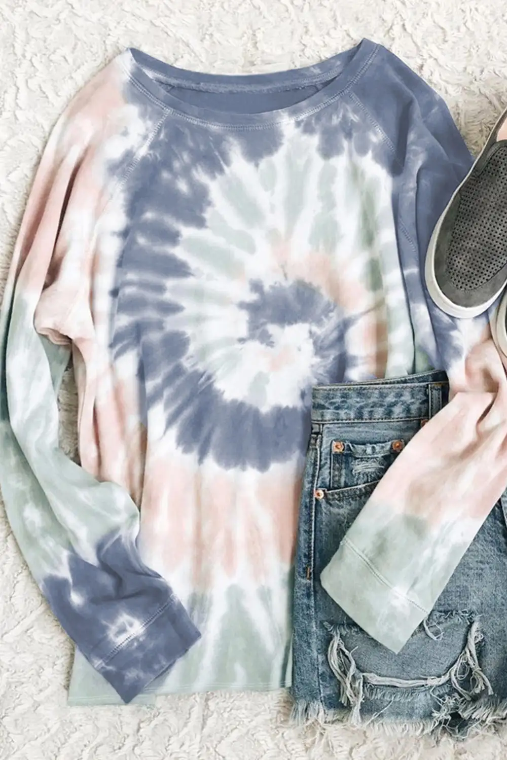 Ombre Tie Dye Loose Leisure Sweatshirt