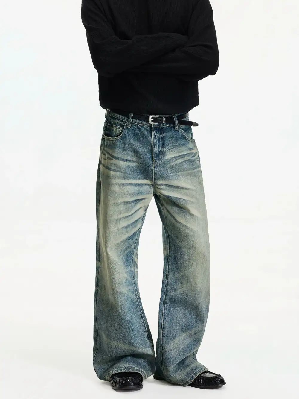Flared Vintage Vintage-Wash Jeans