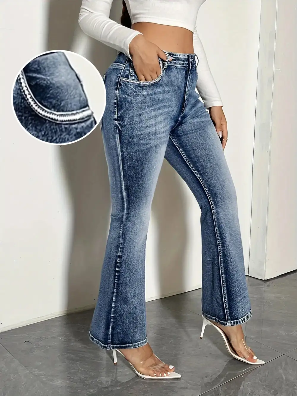 Frayed Hem Breezy Denim Jeans
